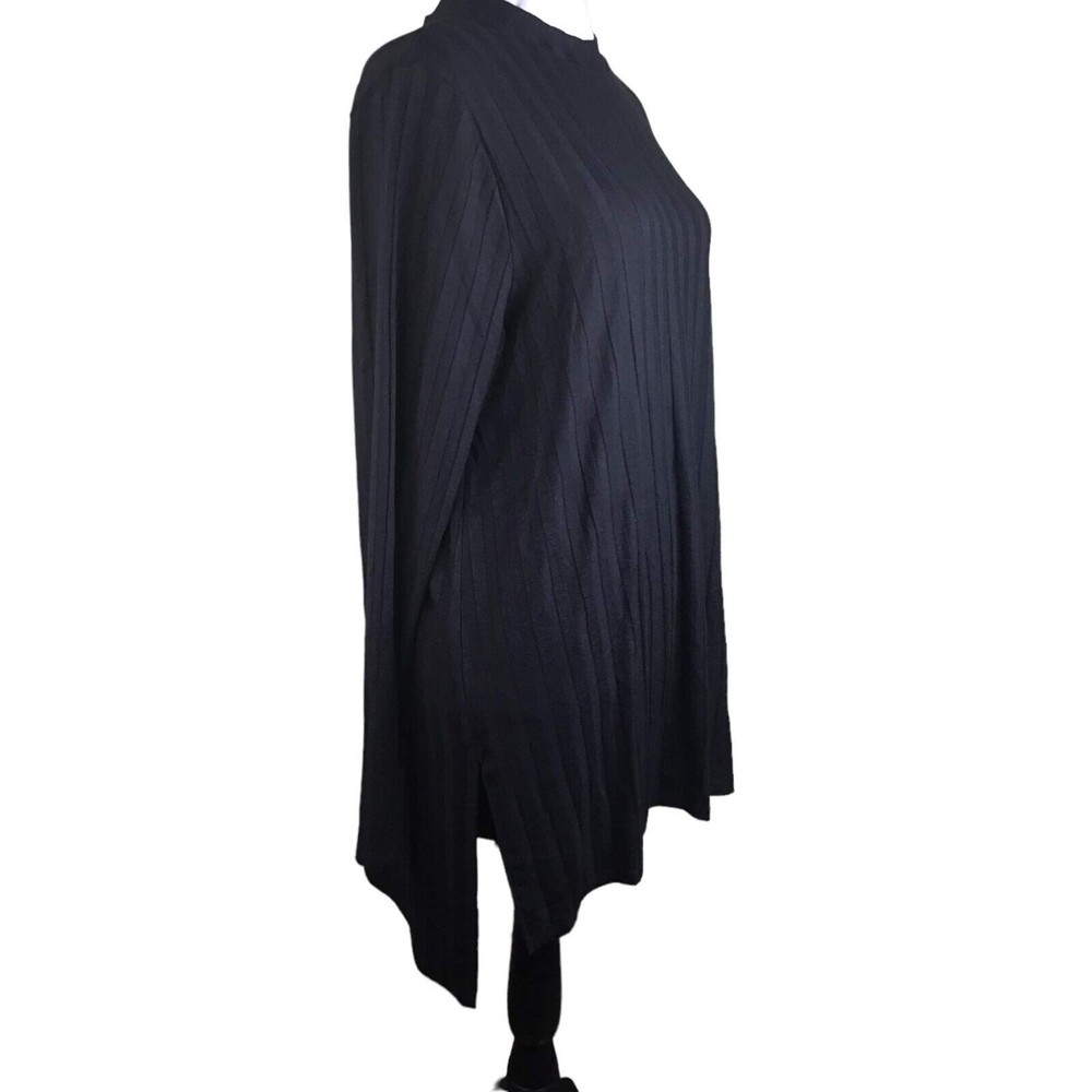 Eileen Fisher Black Ribbed Tunic Top